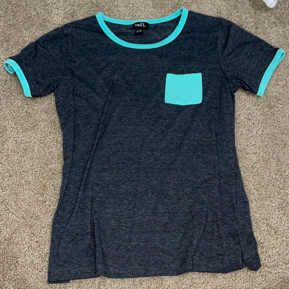 Rue 21 Grey and Teal Tshirt